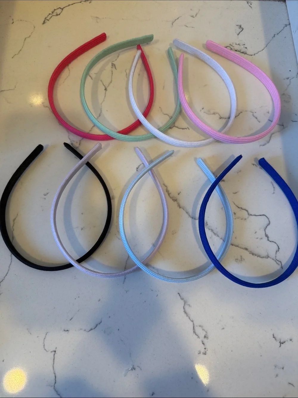 Assorted Solid Color Padded Headbands - Set of 8